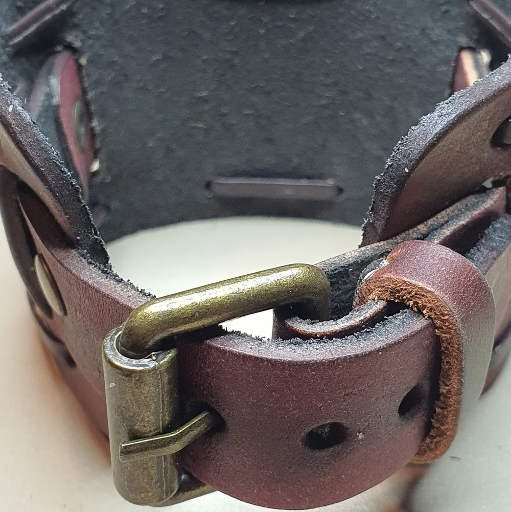 10/$20 BNK Bronze/Goldtone Leather Wideband Men's Watch